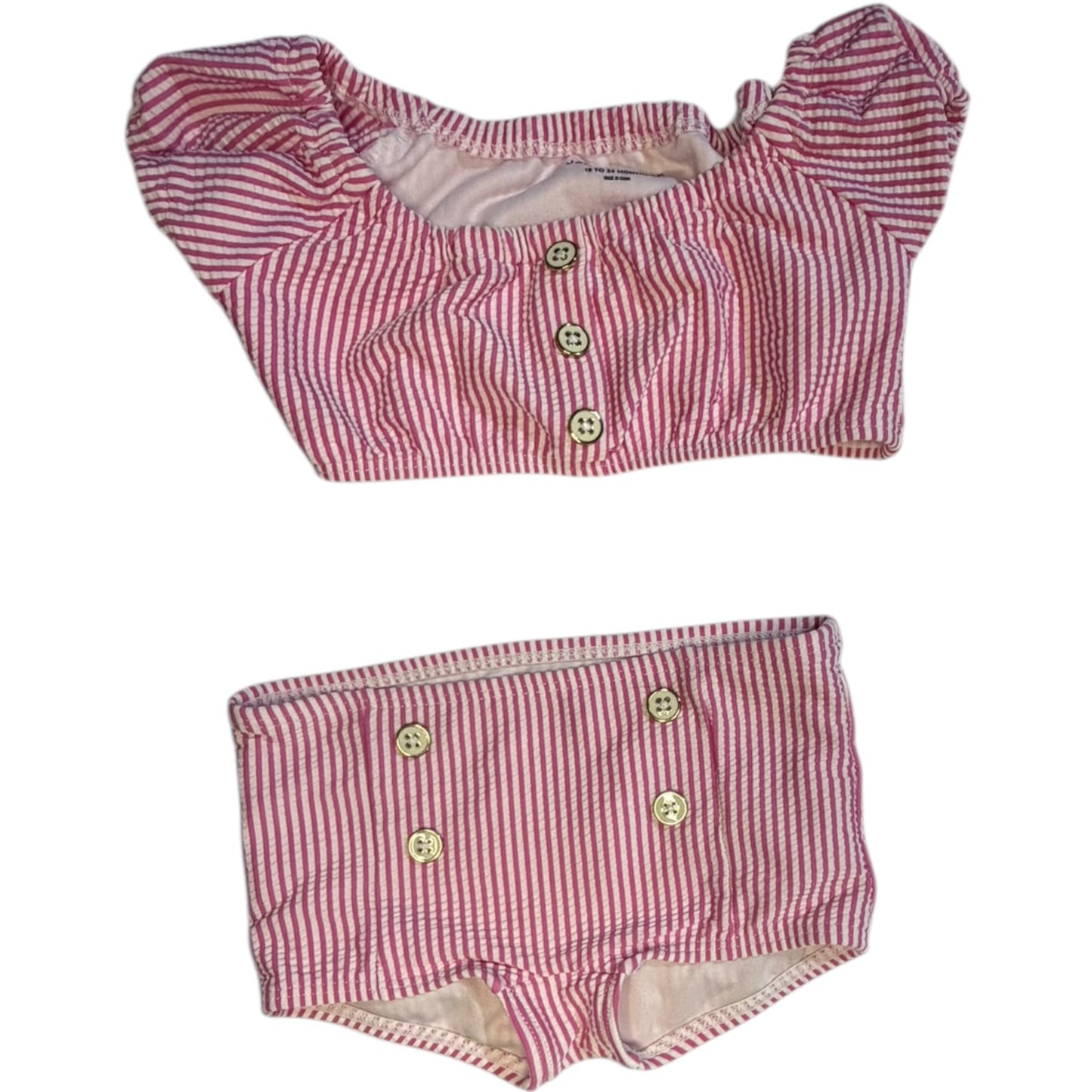 18-24M | Janie and Jack | Pink Seersucker Two-Piece Bikini | EUC