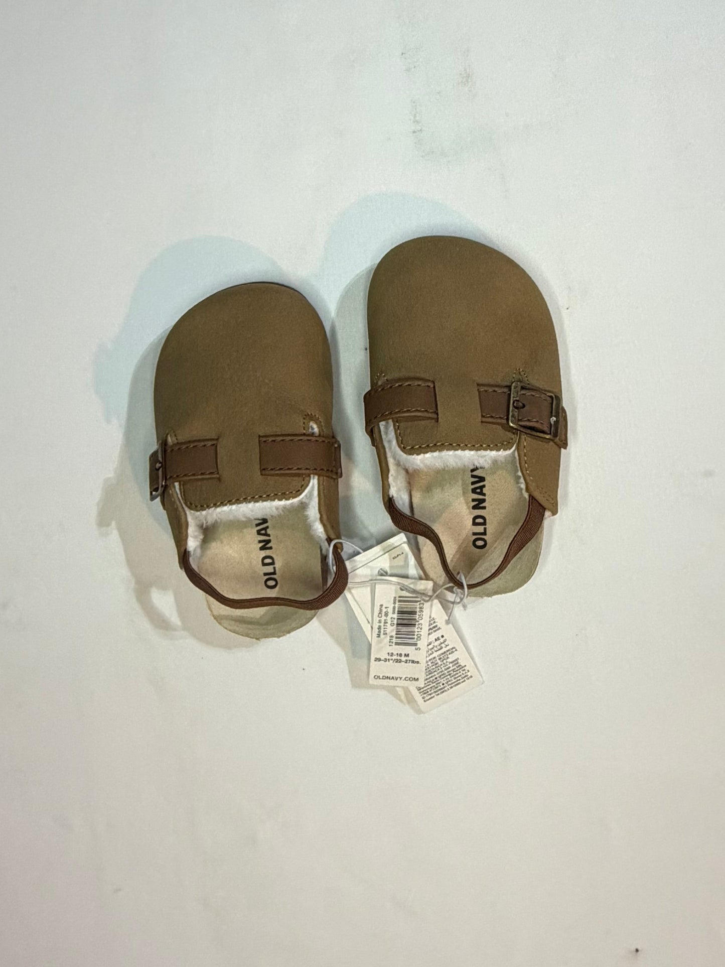 12-18M | Old Navy | Brown Fur Footbed Sandals | NWT