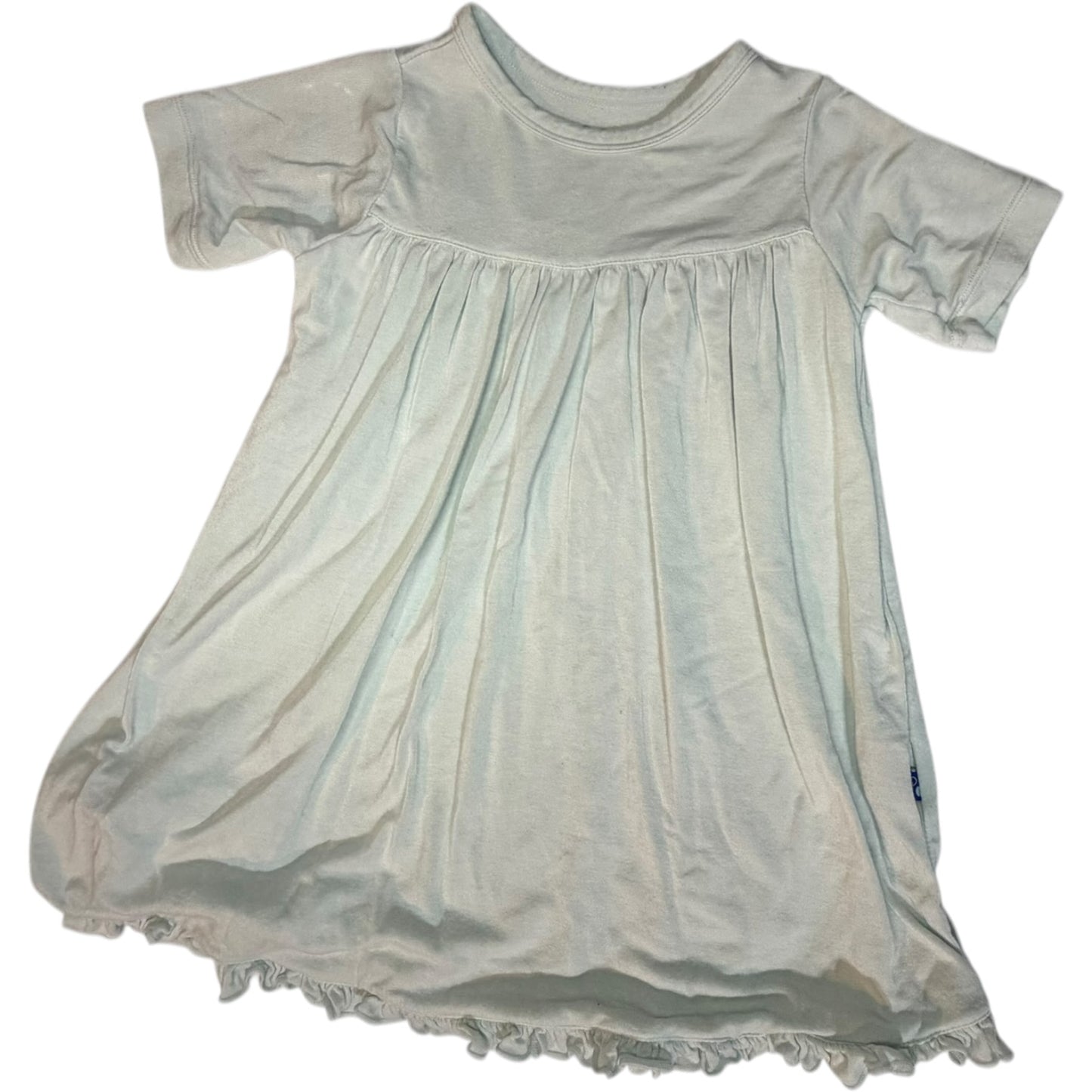 18-24M | Kickee Pants | Baby Blue Bamboo Long-Sleeve Ruffle Dress | GUC