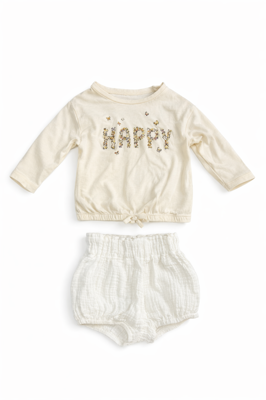 Size 9M | Carter's & Kids Tales | Happy Shirt & White Shorts Set | EUC