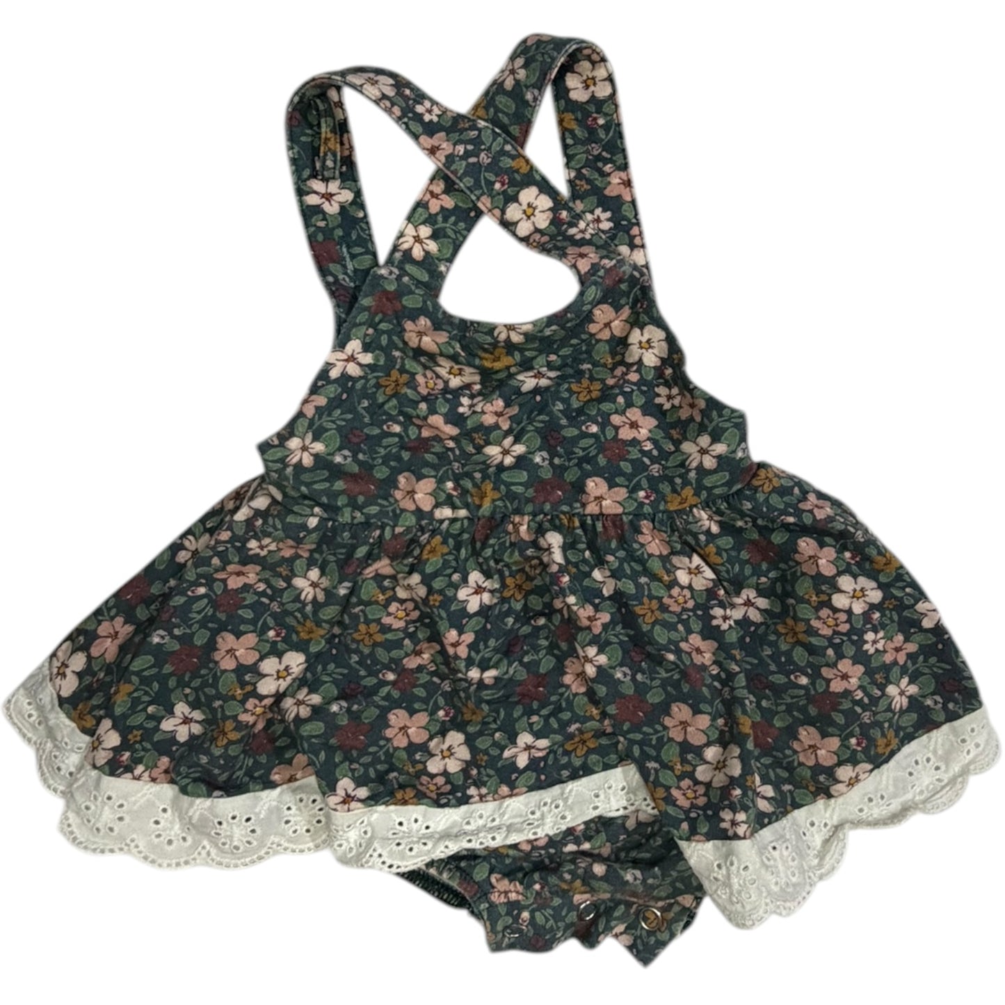 6M | Love + Grown Clothing Co | Floral Lace Halter Bubble | GUC