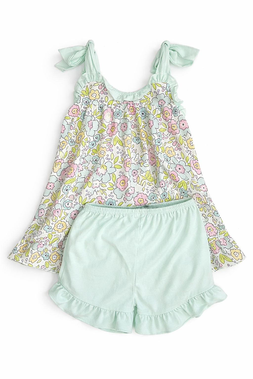 Size 7-8 | Floral Top & Ruffle Shorts Set | GUC