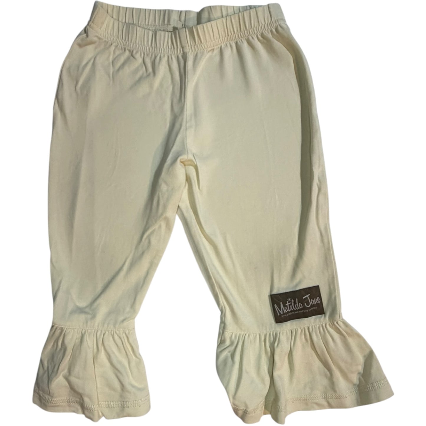 2 Matilda Jane Cream Ruffle Legging Pants GUC