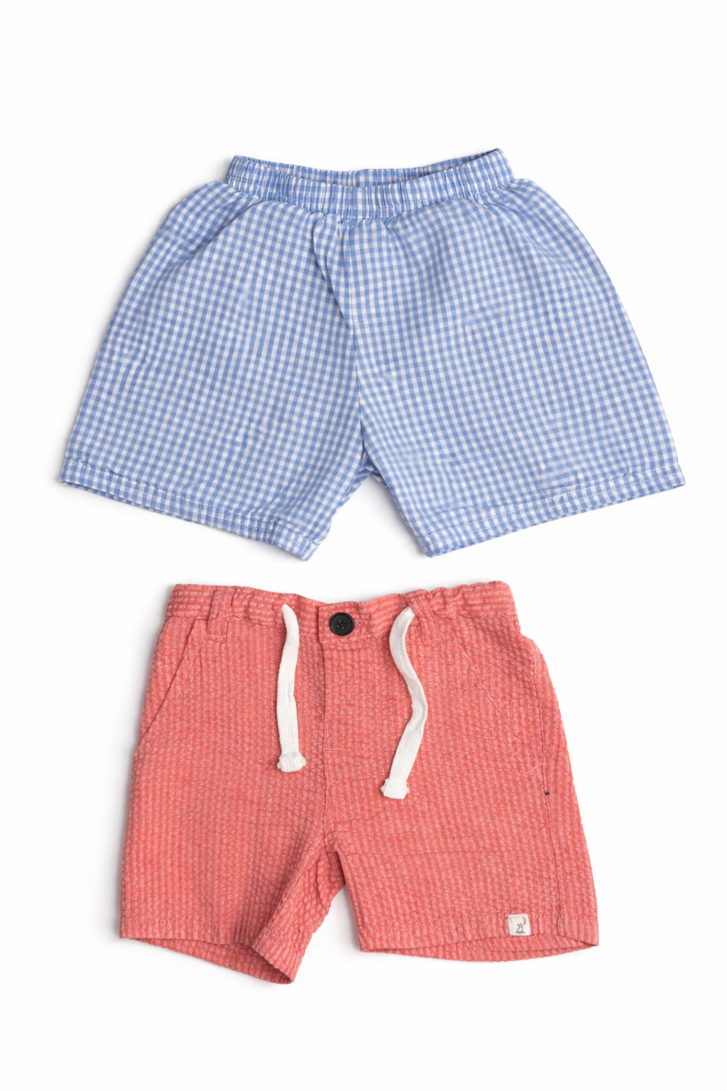 Size 12-18M | Boys Shorts Bundle | Blue Gingham (S) & Me & Henry Seersucker | GUC
