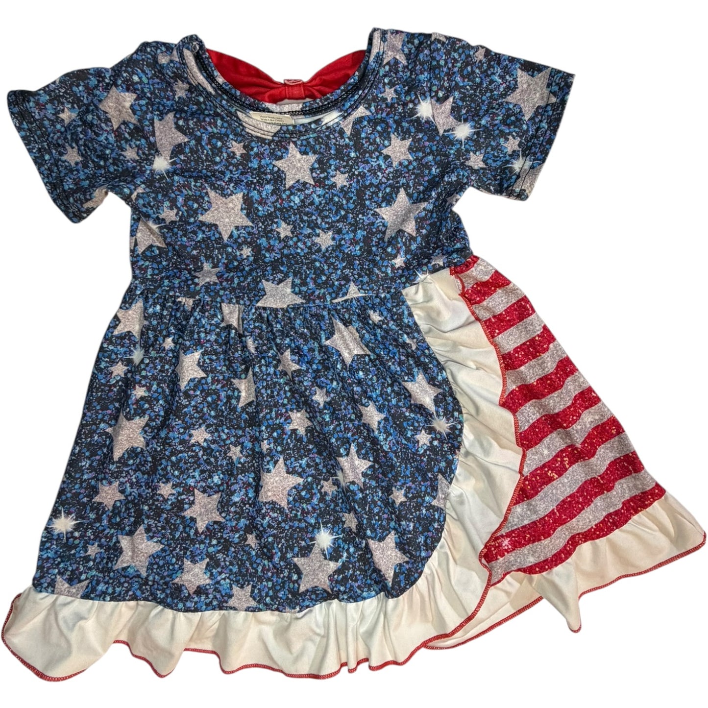 2T | Patriotic Dress with Red Bow in Back | GUC