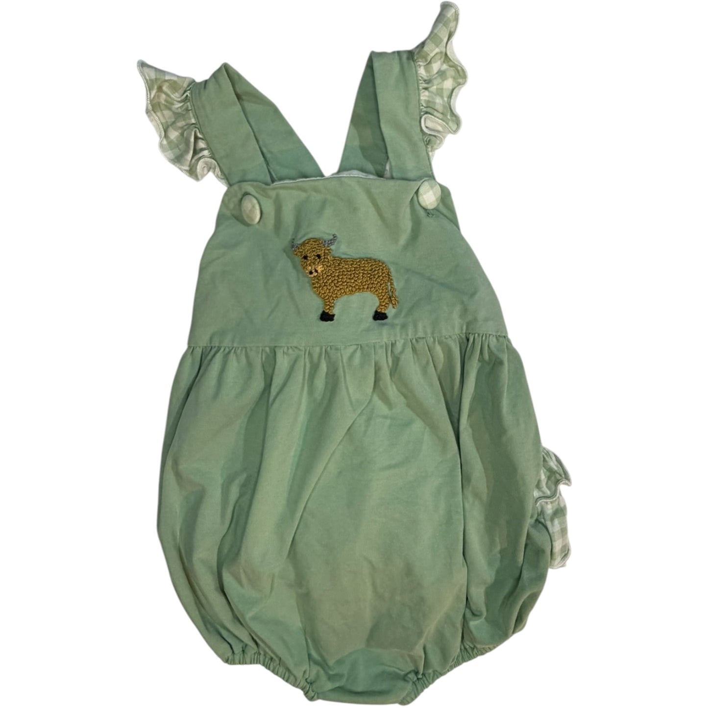 2T | Grace and Honey Smocks | Green Bull Criss-Cross Strapped Bubble | GUC