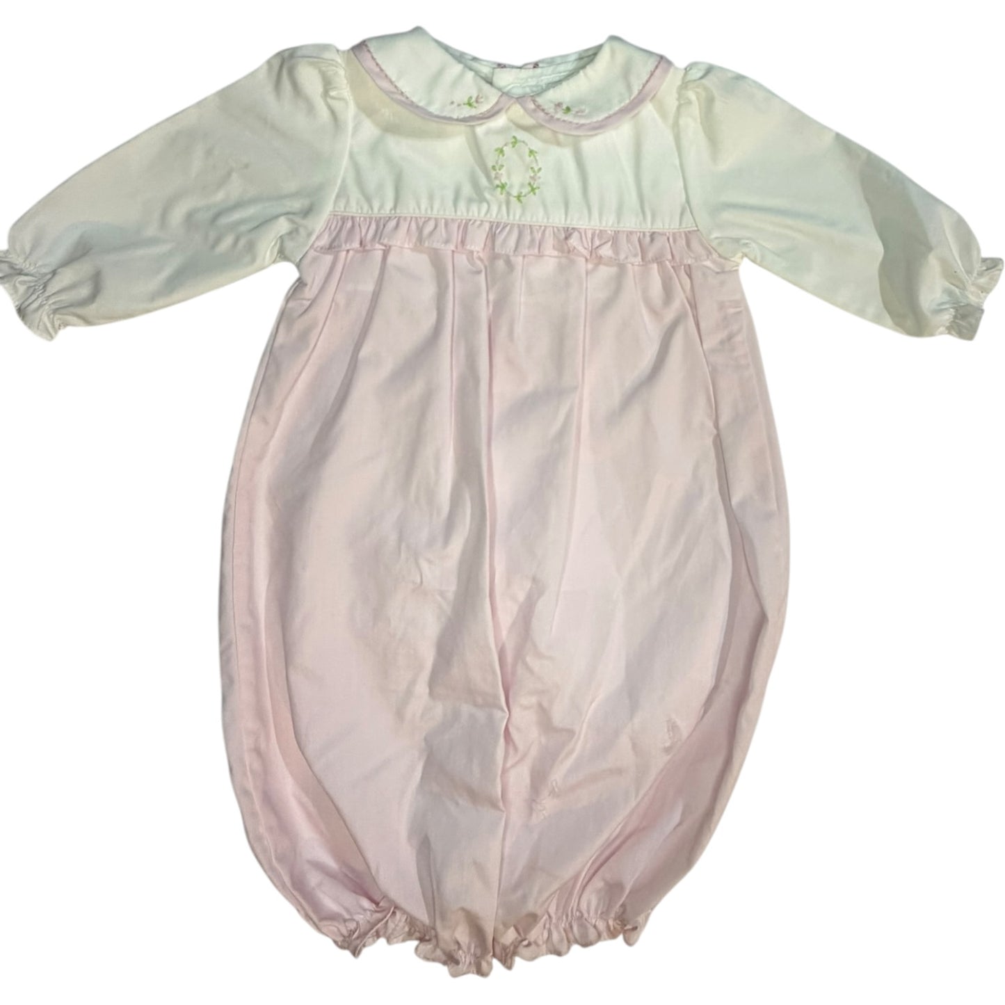 NB | Petit Ami | White & Pink Long-Sleeve Convertible Gown | EUC