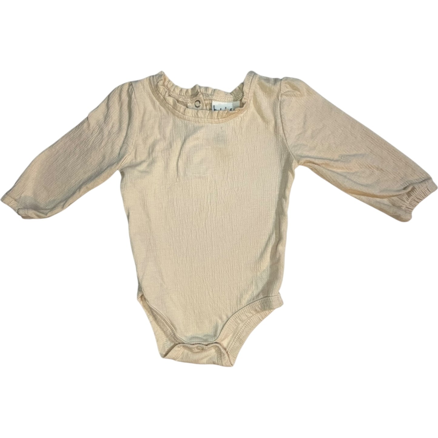 12M | Nicole Miller | Cream Ruffle Long-Sleeve Bubble | EUC