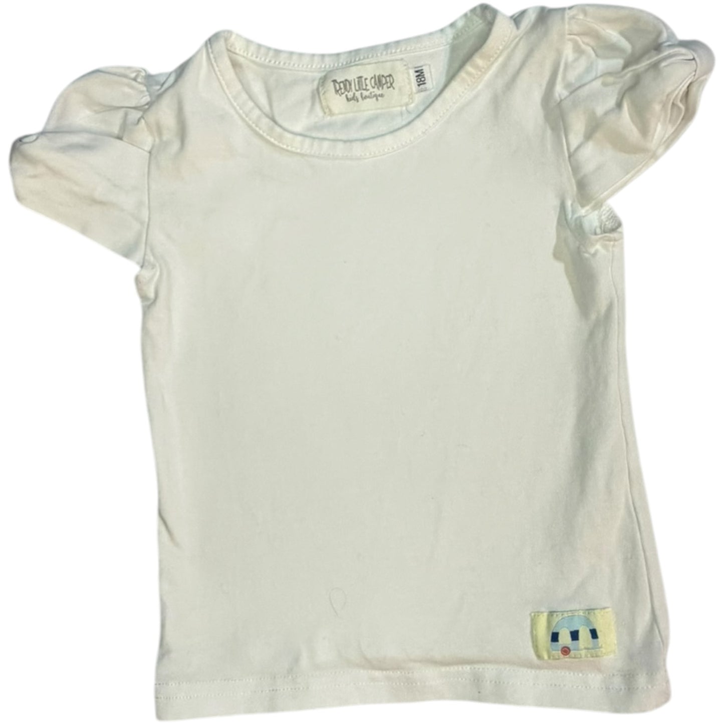 18M | Trendy Little Camper Kids Boutique | White Short-Sleeve Blouse | GUC