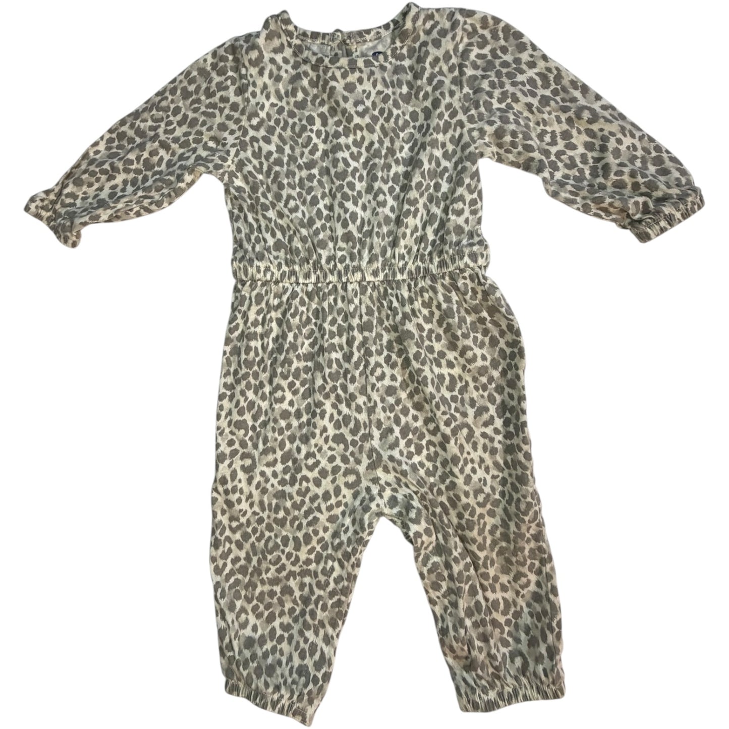 6-12M | Old Navy | Leopard Long-Sleeve Romper | GUC