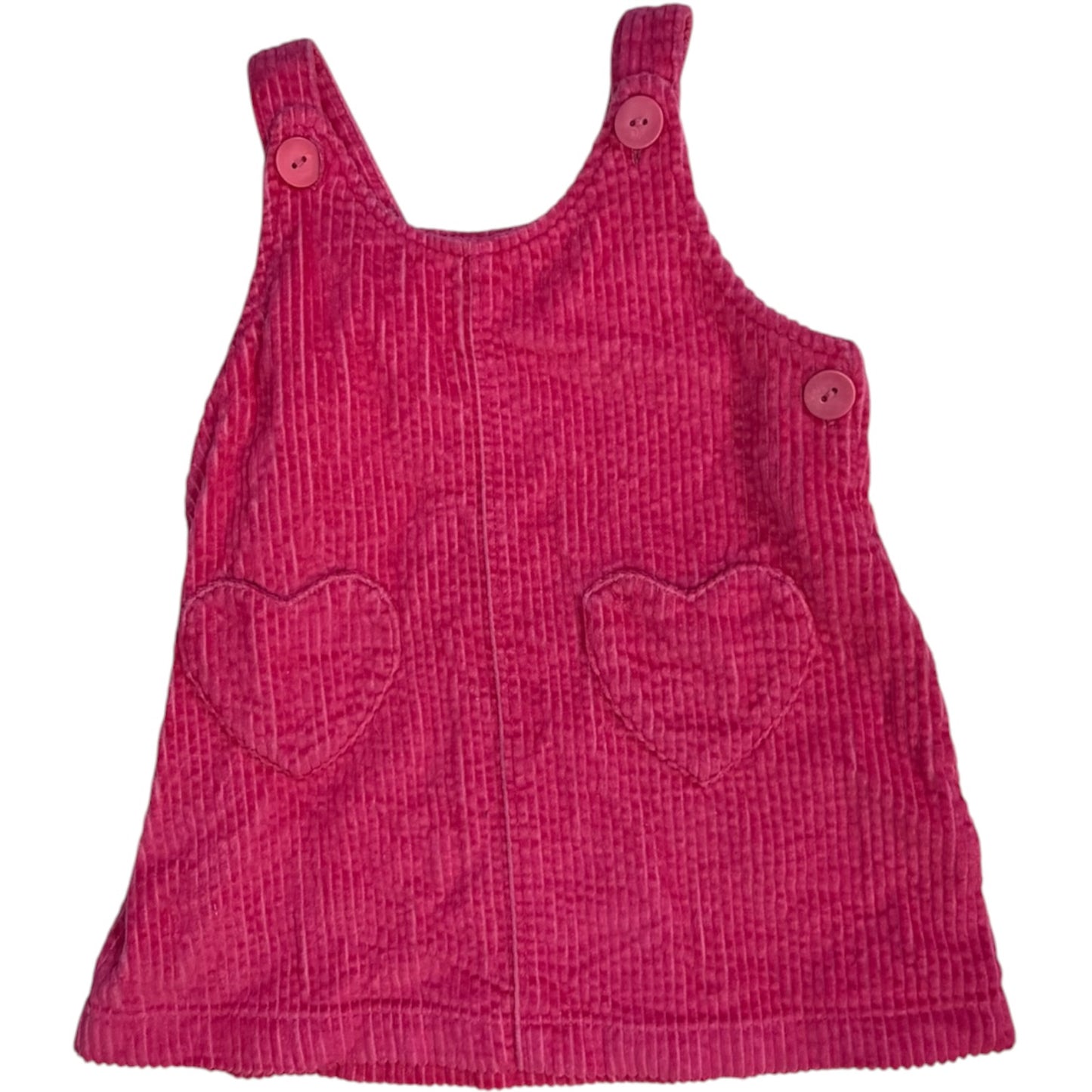 12-18M | Old Navy | Hot Pink Heart Corduroy Dress | EUC