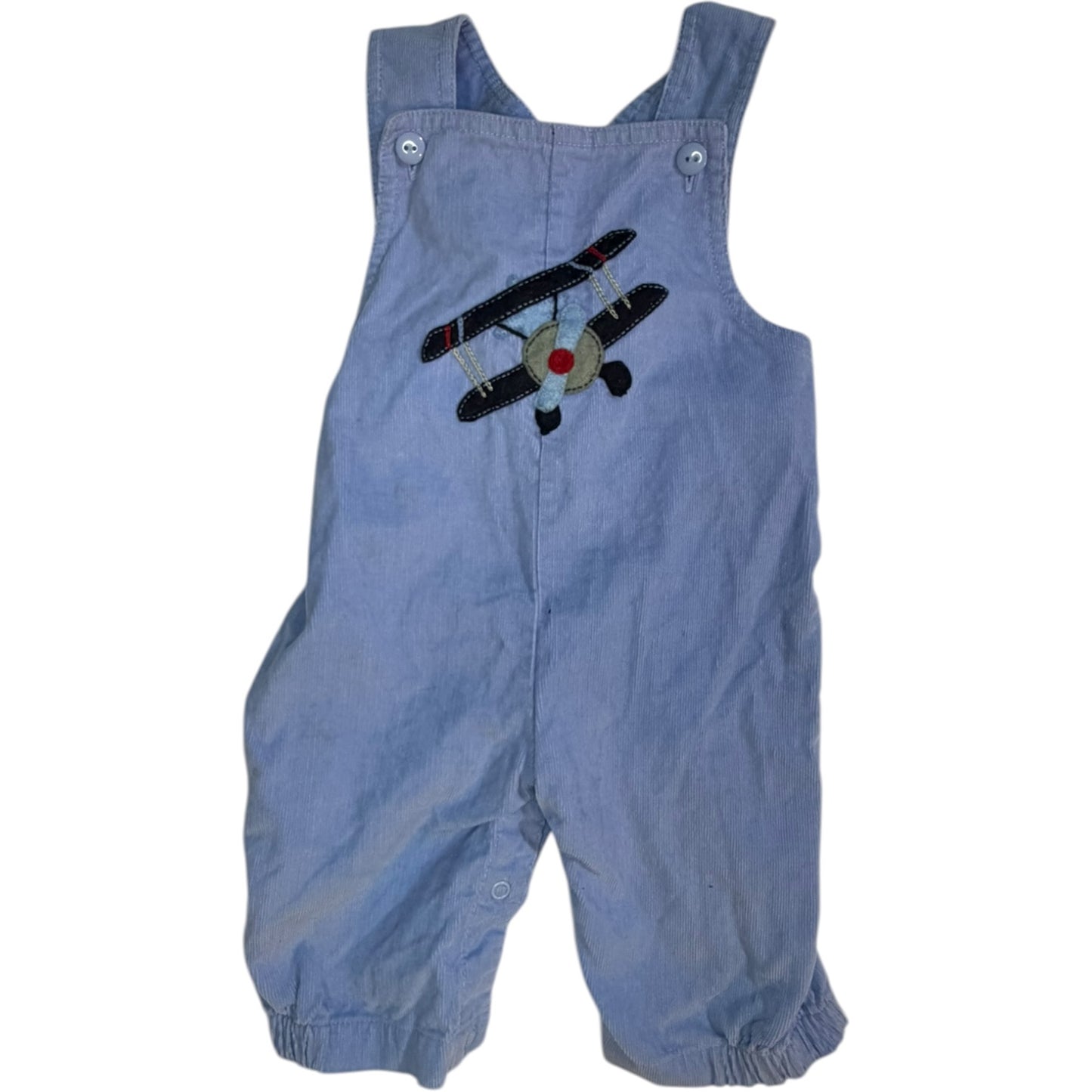 12M Baby Luigi Blue Corduroy Airplane Longalls EUC