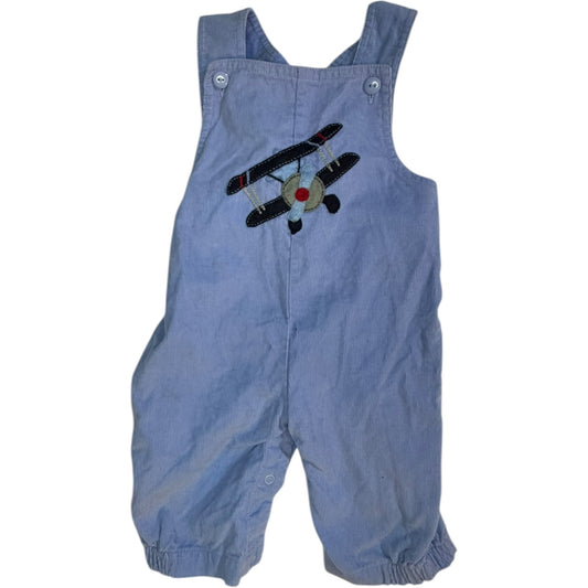 12M Baby Luigi Blue Corduroy Airplane Longalls EUC