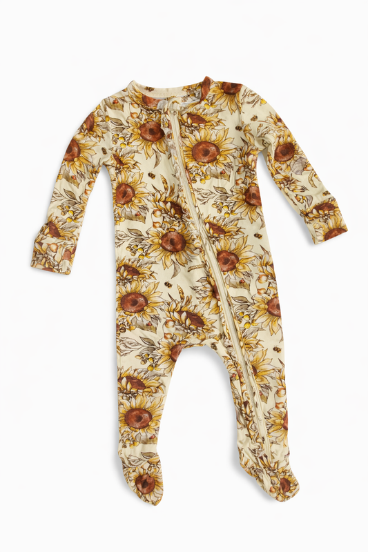 Size 9-12M | Posh Peanut | Sunflower Bamboo Sleeper | GUC