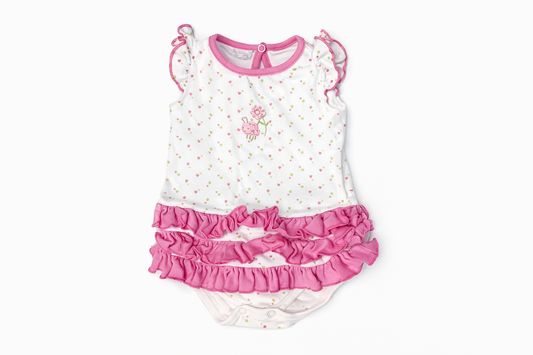 6M | Magnolia Baby | Ladybug Ruffle Bubble | GUC