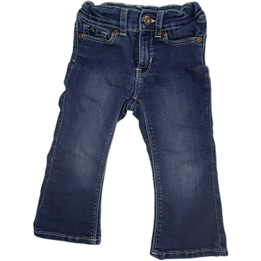 Jordache Bootcut Denim Blue Jeans with Snap Button size 2T excellent used condition