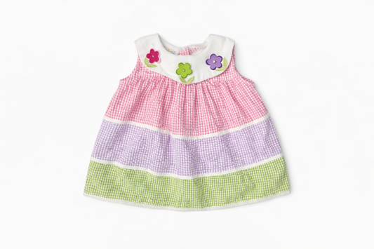 9-12M | Sunshine Baby | Multicolored Flower Dress | EUC