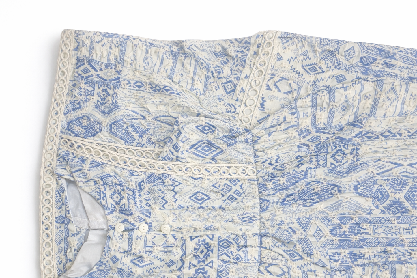 Size 8 | Rare Editions | Blue & White Lace Dress | EUC