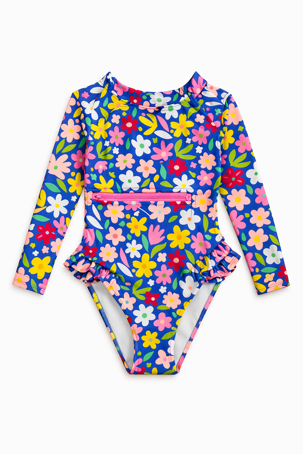 Size 2T | Wonder Nation | Blue Floral Long Sleeve Swimsuit | EUC