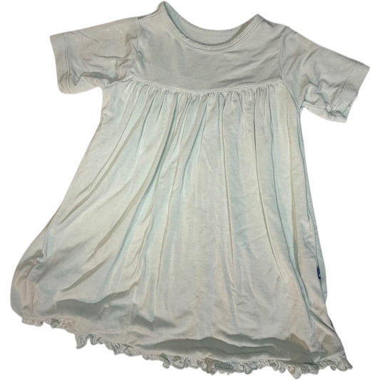 18-24M | Kickee Pants | Baby Blue Bamboo Long-Sleeve Ruffle Dress | GUC