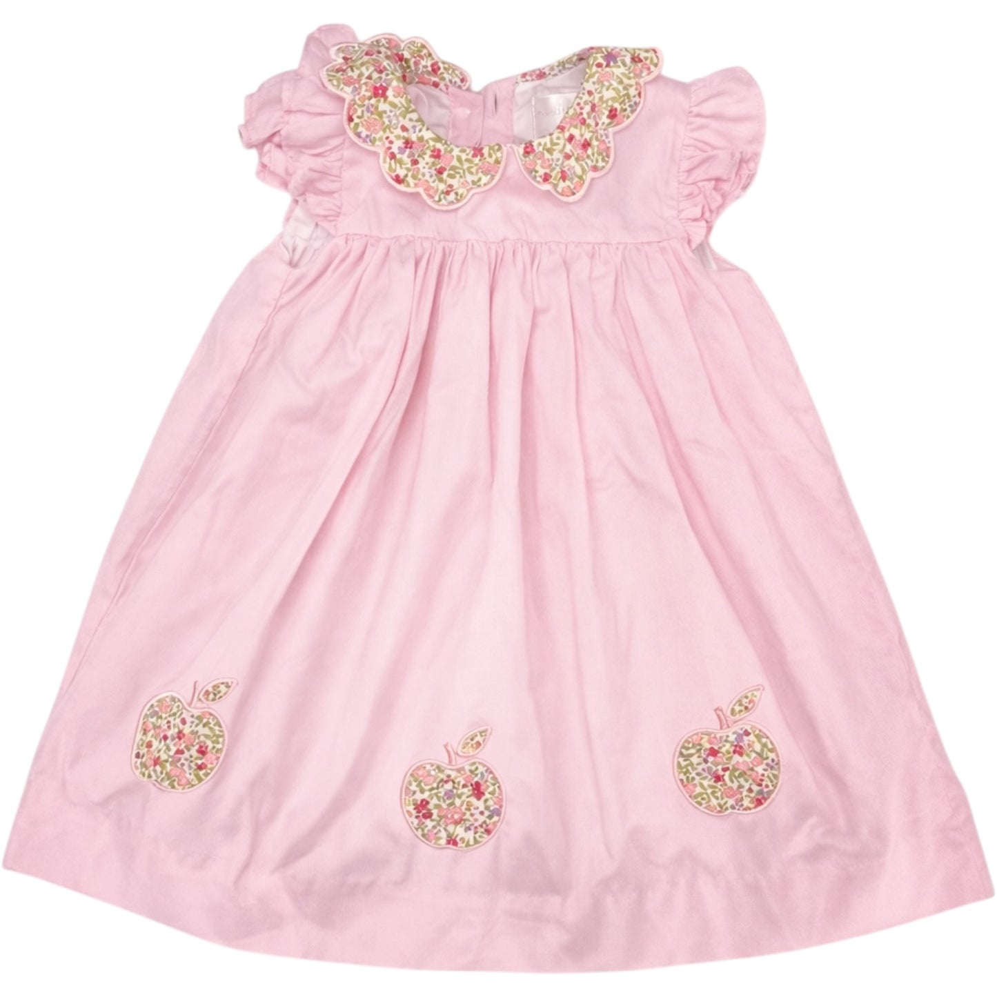 Size 3T | Cecil and Lou Pink Apple Dress | Floral Peter Pan Collar | EUC