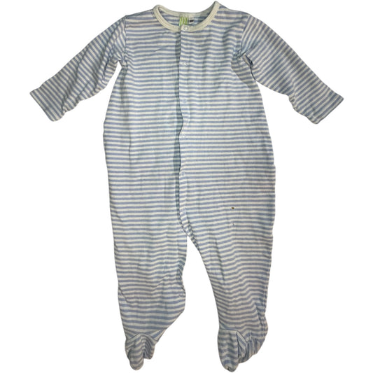 18M | Lime Green | Blue and White Striped Footed Sleeper | GUC