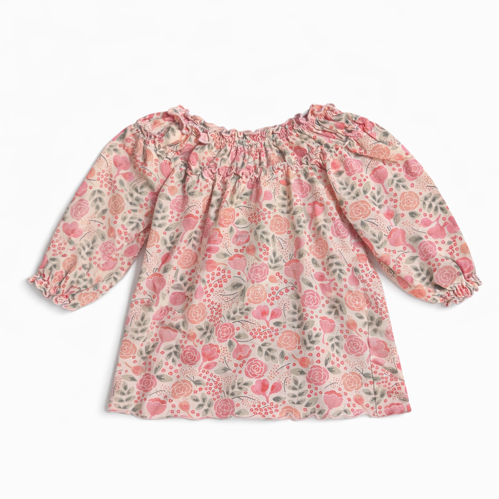 Size 12M | Feather Baby | Pink & Grey Dress | GUC