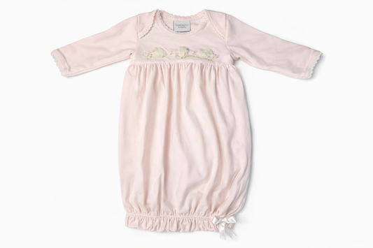0–3M | Squiggles by Charlie | Pink Lamb Sleeper Gown | EUC