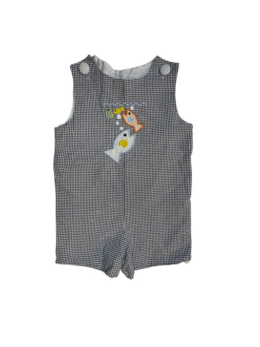 2T | Stellybelly | Navy and White Gingham Fishing Shortall | GUC