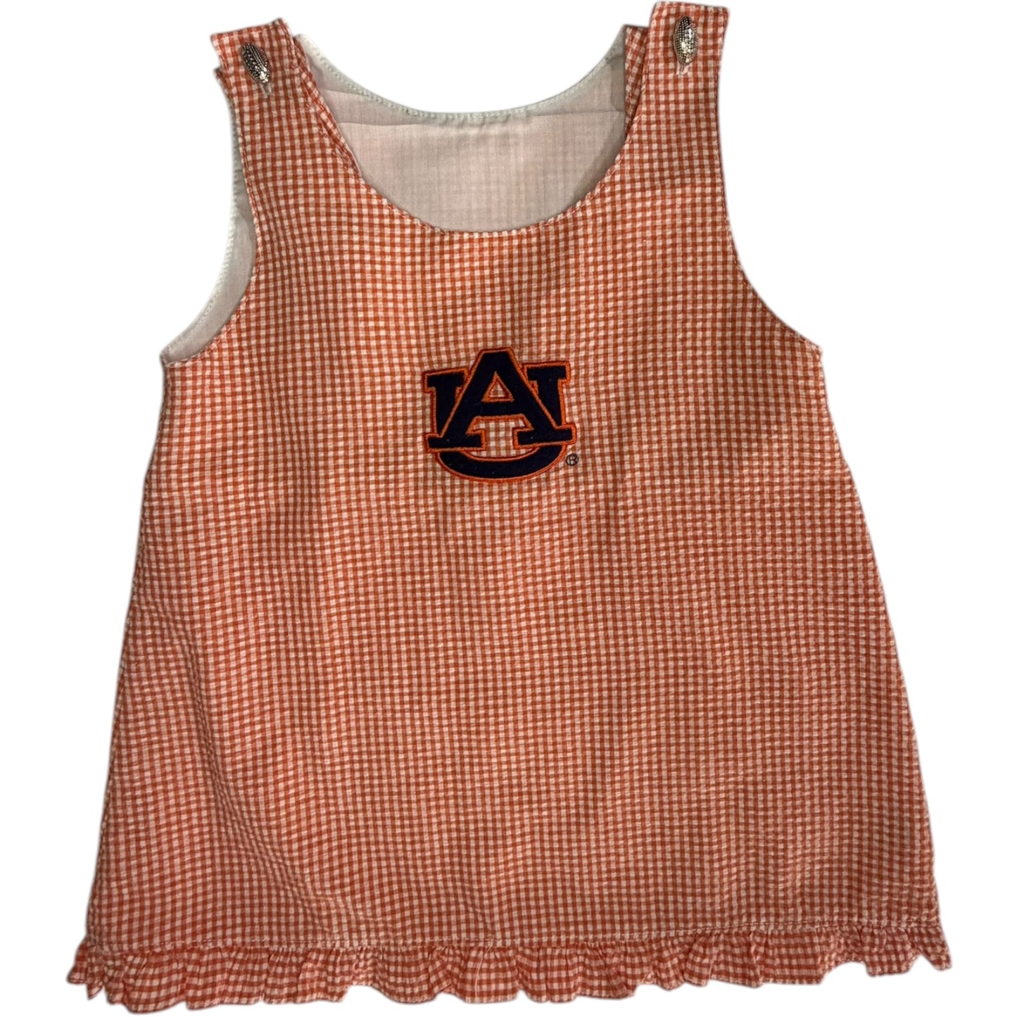 18M | Sara Lynn Togs | Orange & White Gingham Auburn Dress | EUC