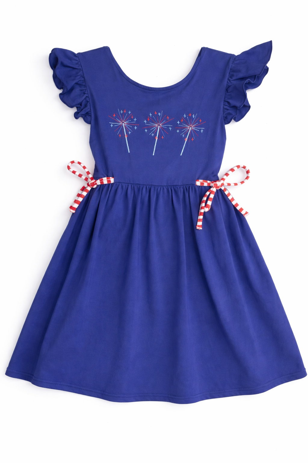 Size 8 | Busy Bee Smocked | Blue Firework Dress | EUC