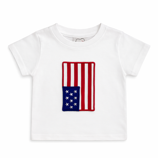 Size 4T | Smocked Auctions | American Flag Short Sleeve T-Shirt | GUC
