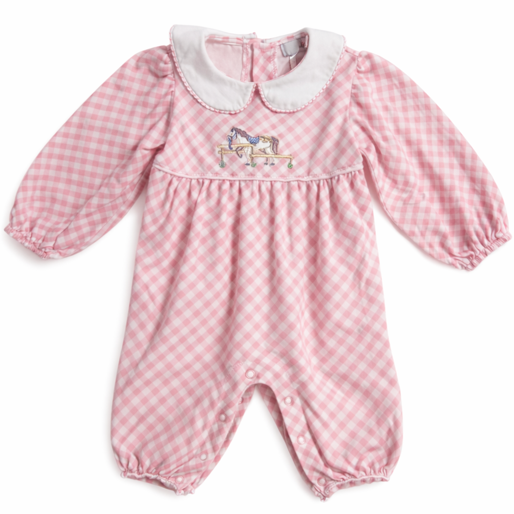 Size 9M | Ishtex | Baby Girl Long Sleeve Pink Romper | EUC