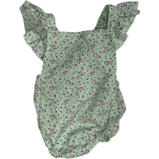 6-9M | Bailey's Blossoms | Baby Blue Floral Bubble | EUC