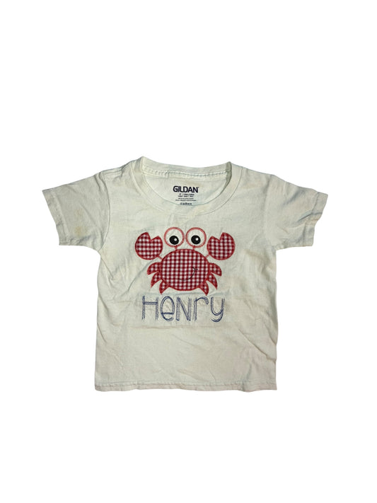 3T | Gildan | White Crab "Henry" Short-Sleeve Shirt | GUC