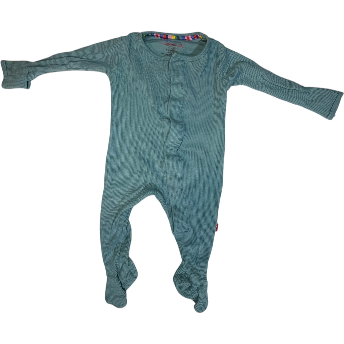 0-3M | Magnetic Me | Waffle Knit Long-sleeve Footed Bamboo Sleeper | EUC