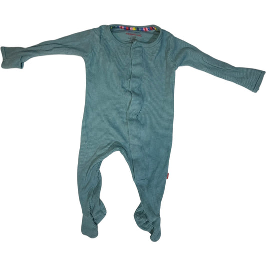 0-3M | Magnetic Me | Waffle Knit Long-sleeve Footed Bamboo Sleeper | EUC