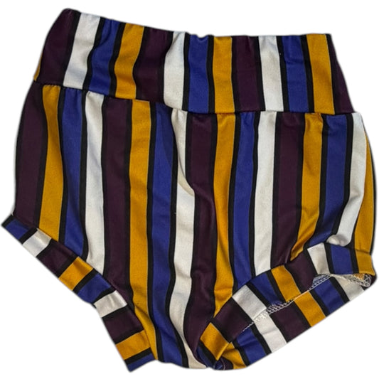 2T | Bella-Breez | Purple, Yellow, Blue & White Striped Shorts | EUC