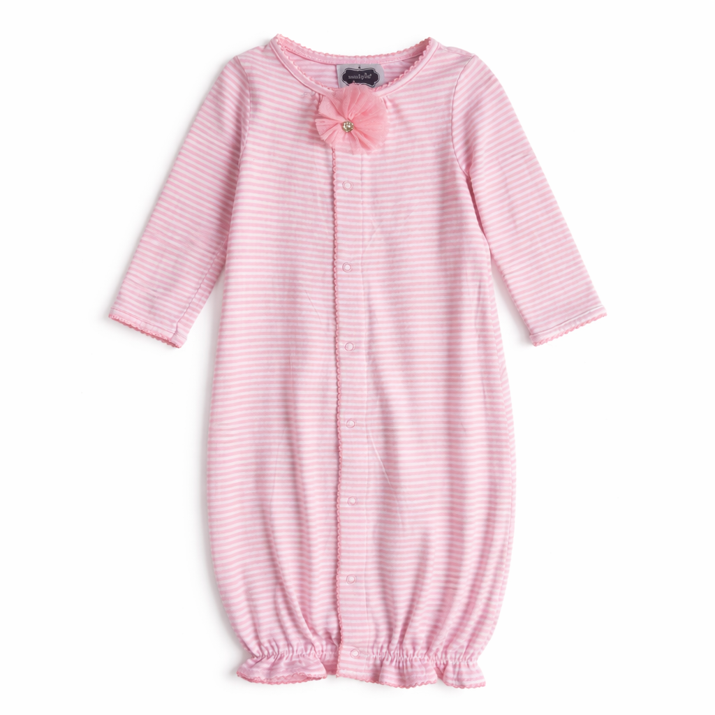 Size 6-9M | Mud Pie | Baby Girl Pink Nightgown | GUC