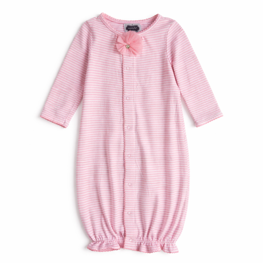 Size 6-9M | Mud Pie | Baby Girl Pink Nightgown | GUC