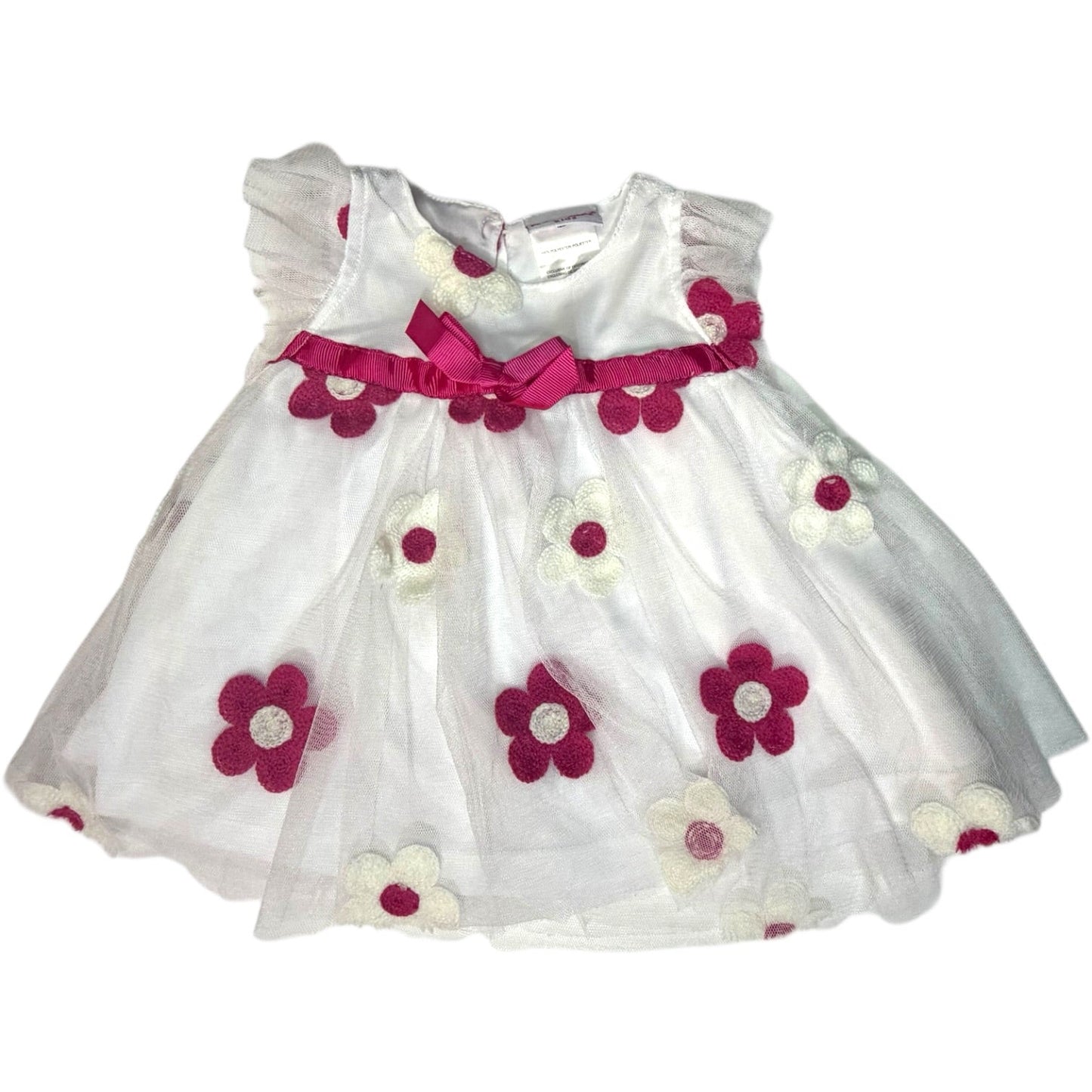 12M | Nanette | White & Pink Flower Dress | EUC