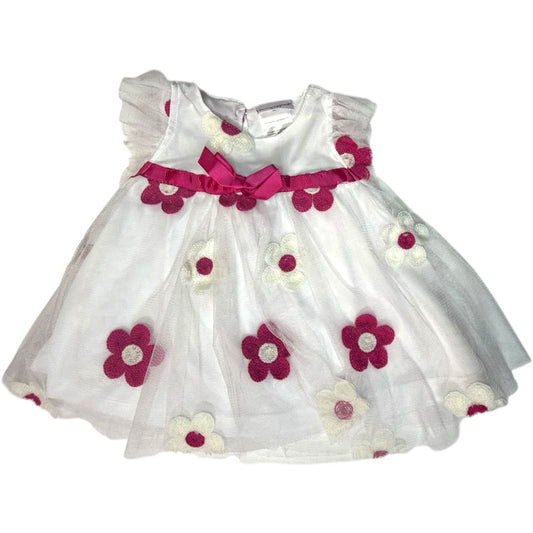 12M | Nanette | White & Pink Flower Dress | EUC