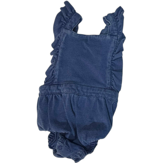 3-6M | Cat & Jack | Blue Jean Ruffle Strapped Bubble | EUC
