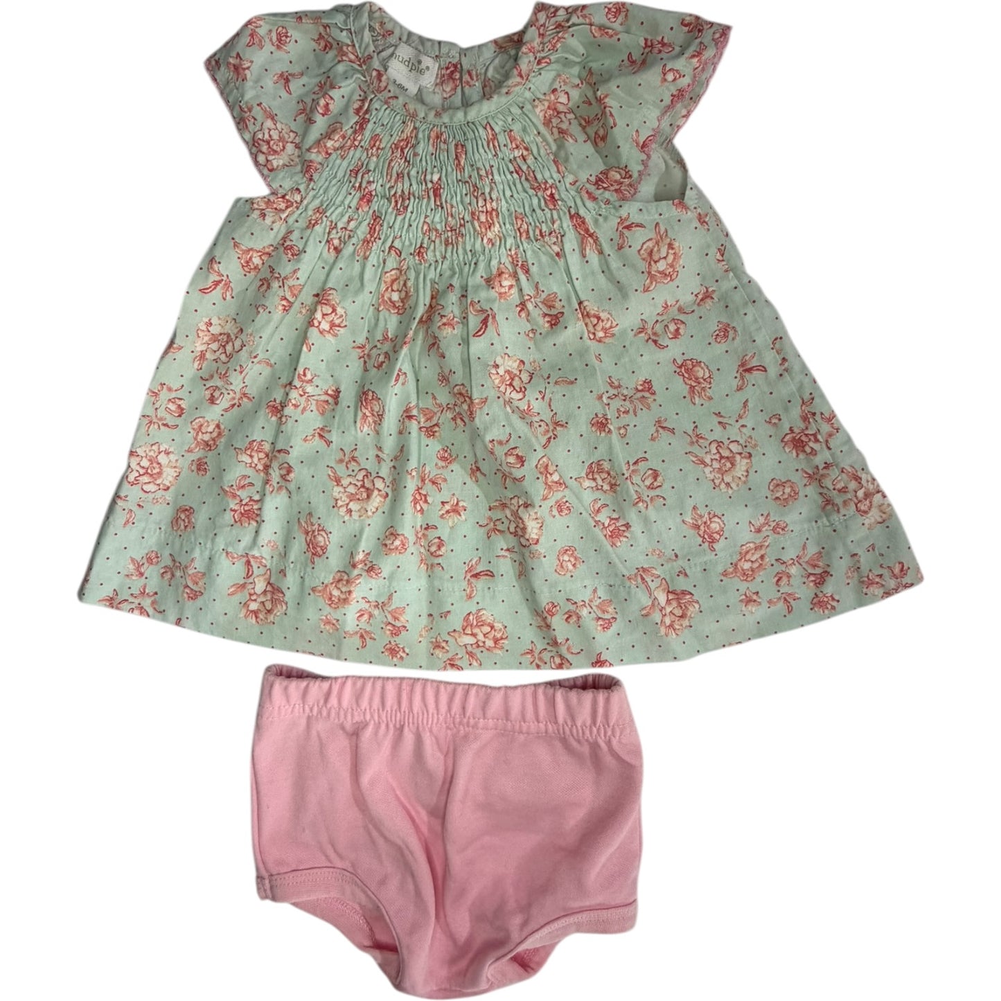 3-6M | Mud Pie | Blouse & Diaper Cover Set | GUC