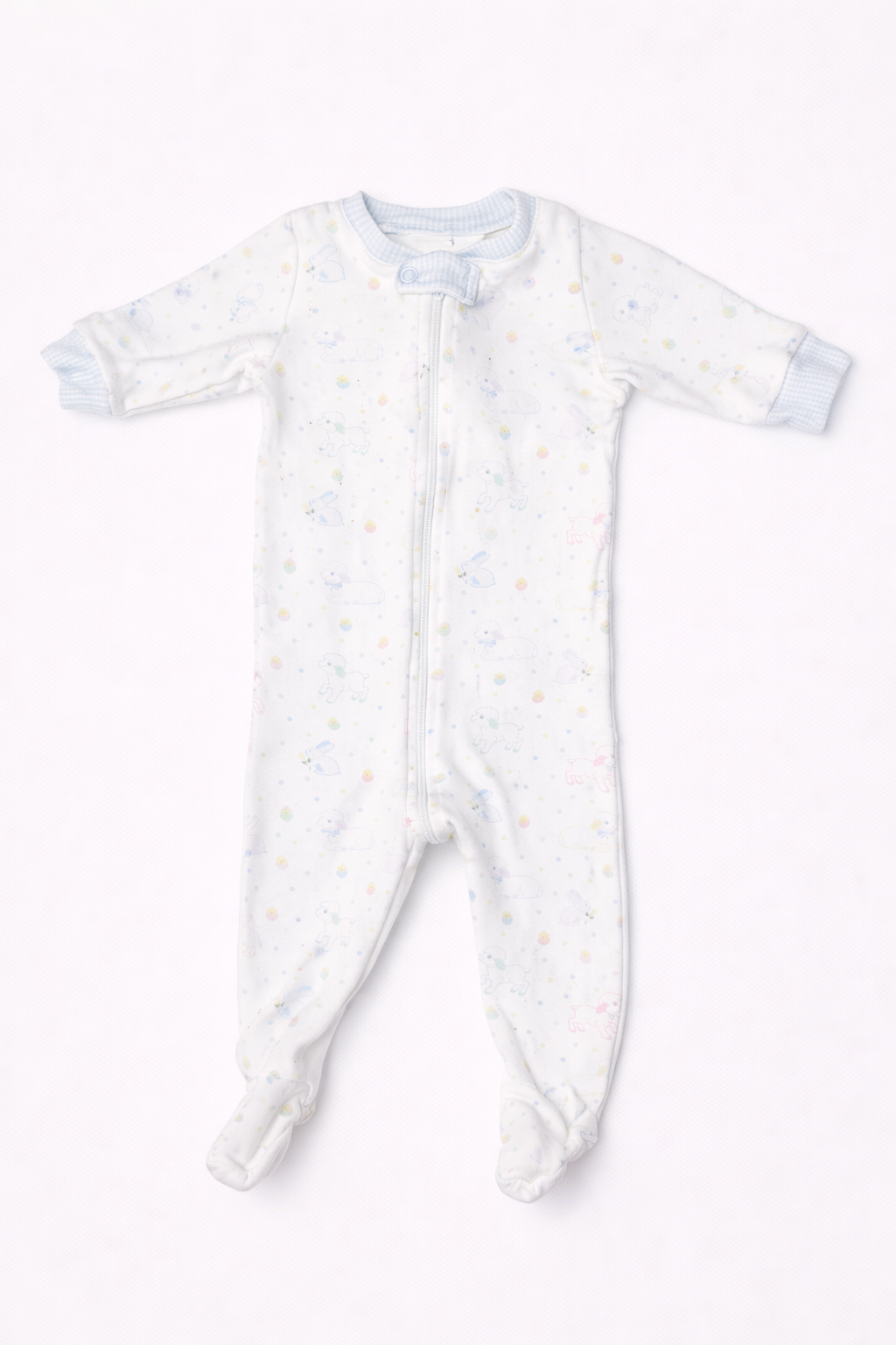 6M | Lullaby Set | Lamb and Chick Footie Sleeper 100% Pima Cotton | GUC
