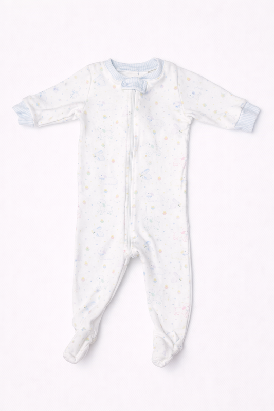 6M | Lullaby Set | Lamb and Chick Footie Sleeper 100% Pima Cotton | GUC