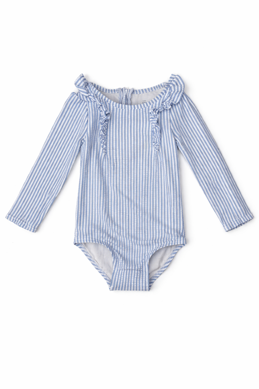 18-24M | Baby Gap | Long Sleeve Blue Seersucker Swimsuit | GUC