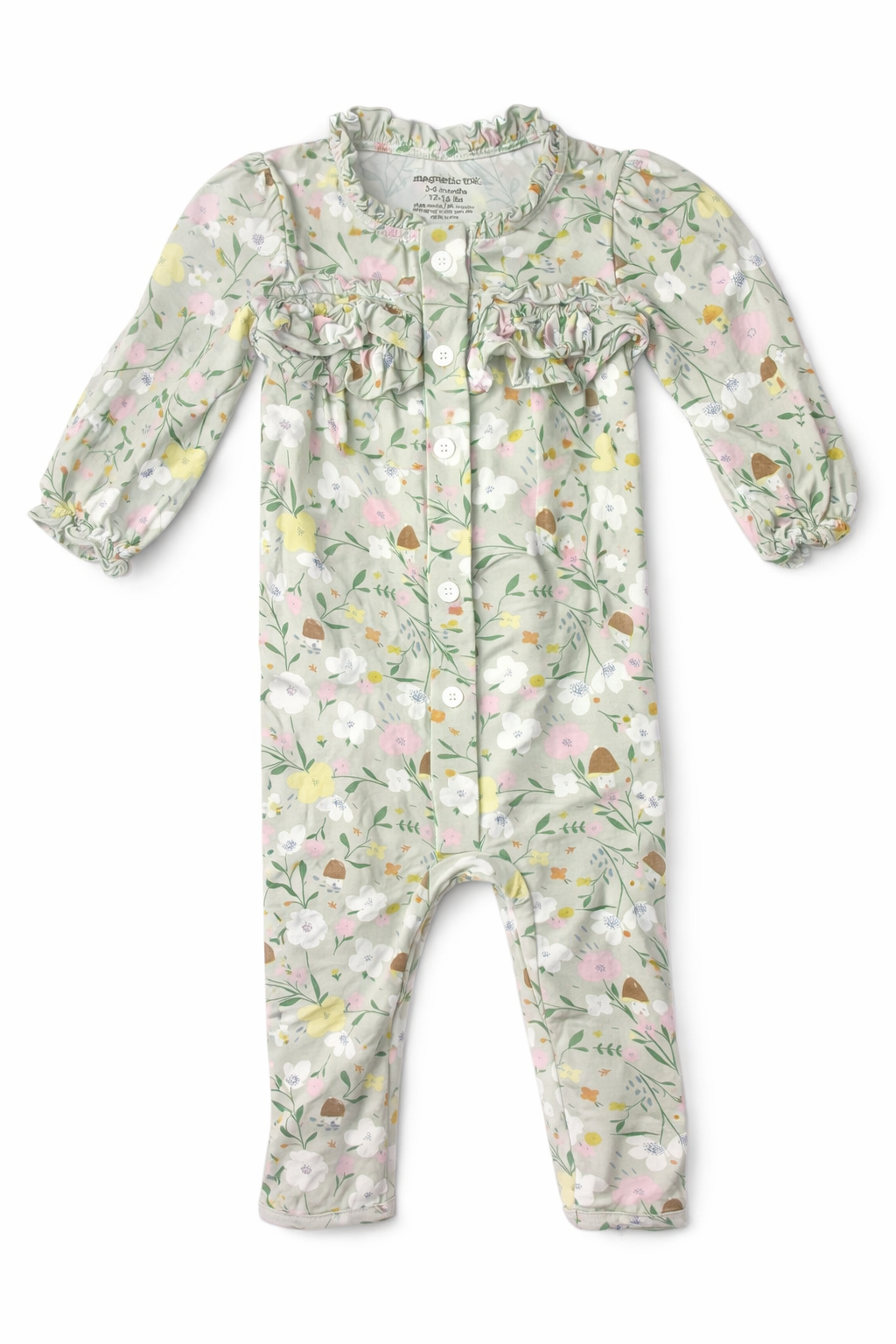 3-6M | Magnetic Me | Gray Floral Sleeper | GUC