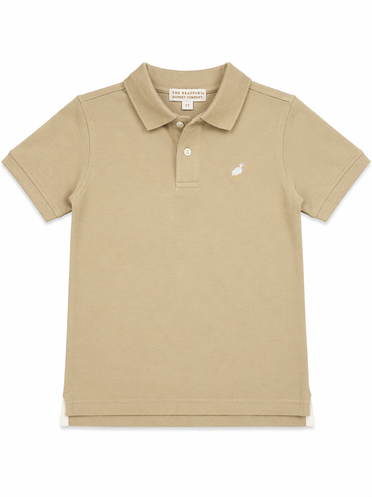 8 | The Beaufort Bonnet Company | Khaki Short-Sleeve Polo | EUC