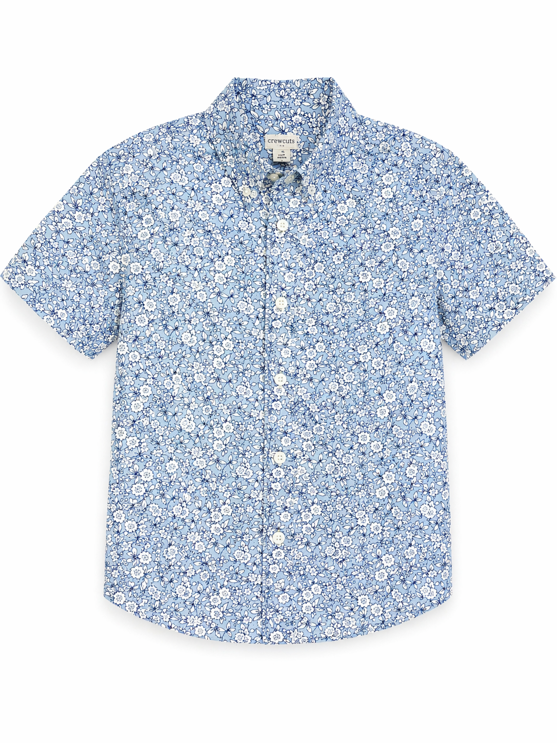8 | Crew Cuts | Baby Blue Flower Button Down | EUC